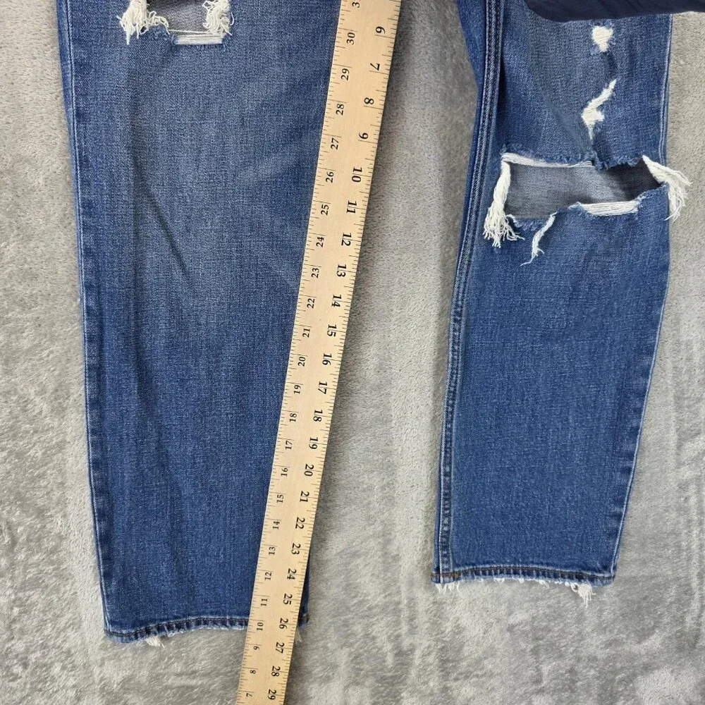 Abercrombie & Fitch Jeans Womens 28 Blue Ankle Straight High Rise Distressed - Picture 7 of 12